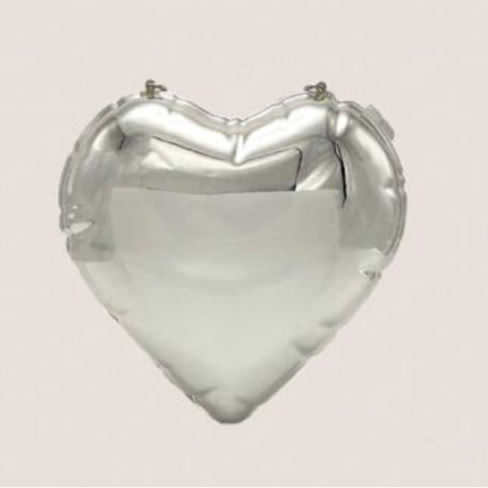 Silver Heart-Shaped Balloon Bag